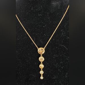 Touchstone Crystal Golden Fizzy Necklace & Earrings